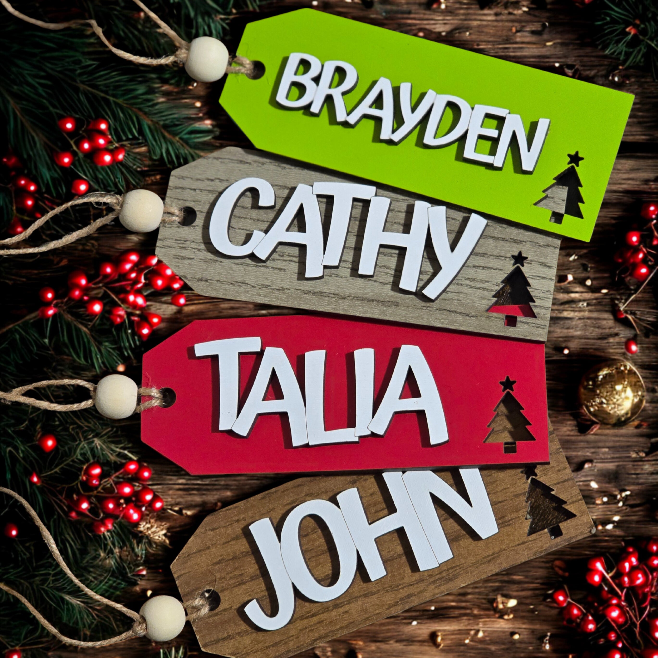 Personalized Christmas Stocking Tag for Holiday Decor & Gift Bags holiday ornament product view