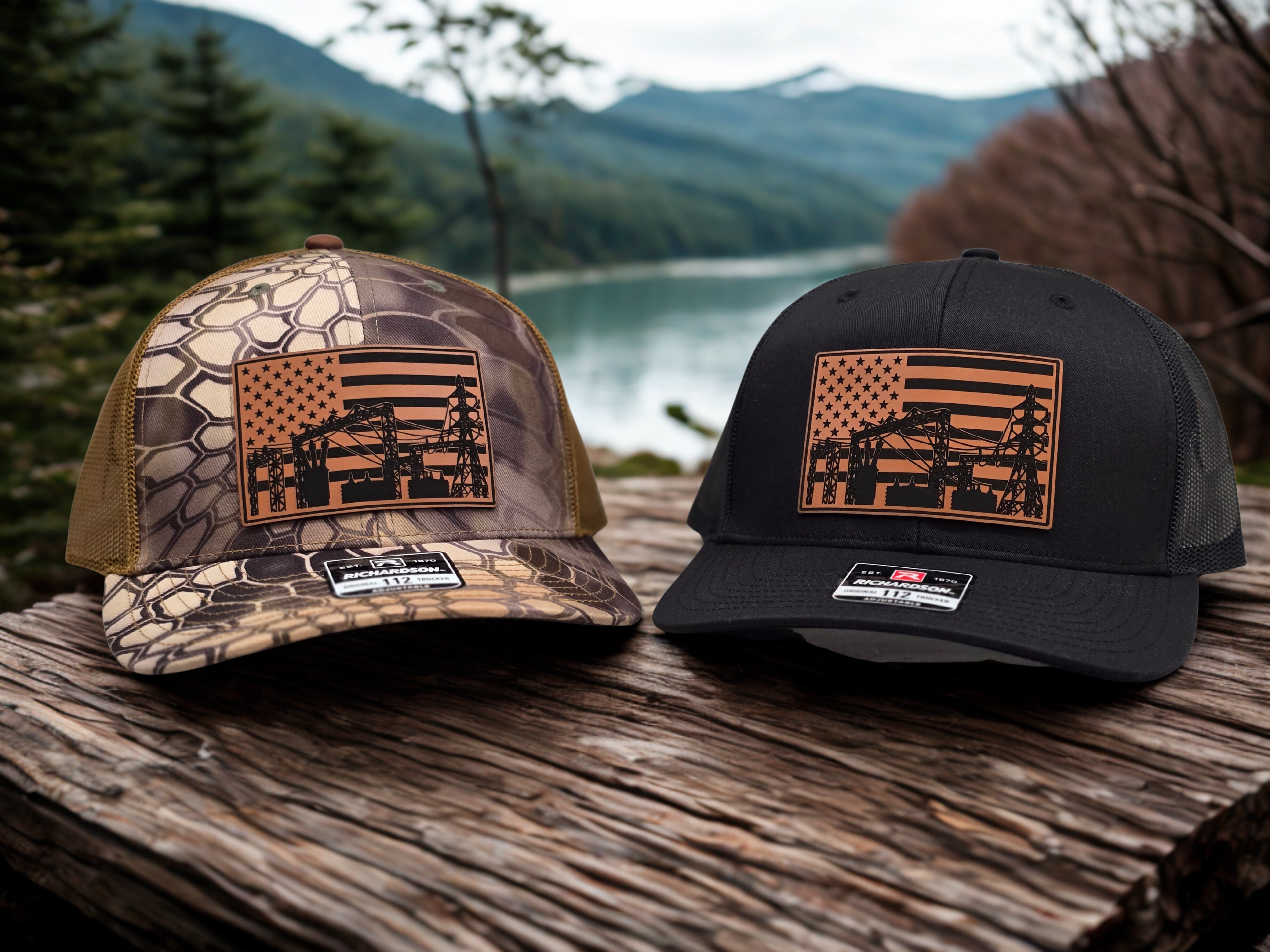 Substation Electrician Patch Hat – Richardson 112 Workwear Cap in camo-embroidered shirt color