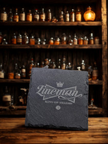 Lineman Slate Coaster Set Engraved Gift