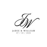 Formal monogram initials design for personalized wedding glass ornament