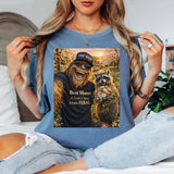 Funny Mom Sasquatch Shirt – Best Moms A Little Classy A Little Feral Tee in Chambray shirt color