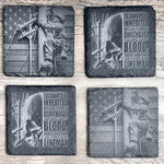 Lineman Slate Coaster Set Engraved Gift for Linemen