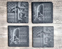 Lineman Slate Coaster Set Engraved Gift for Linemen