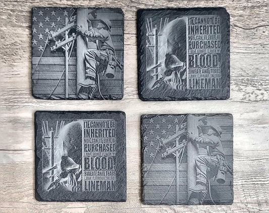 Lineman Slate Coaster Set