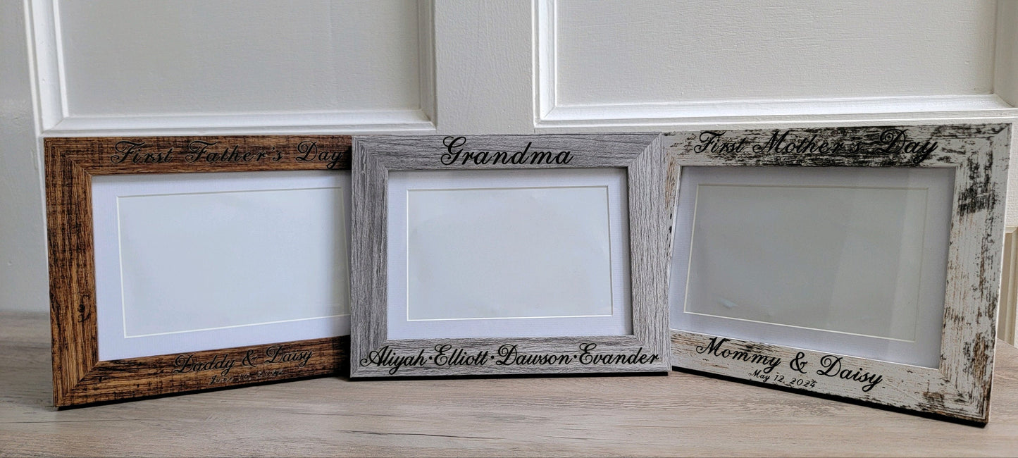 Mothers Day Custom Wood Picture Frame - Personalized, First Mothers Day Photo Holder, Perfect Gift for New Moms