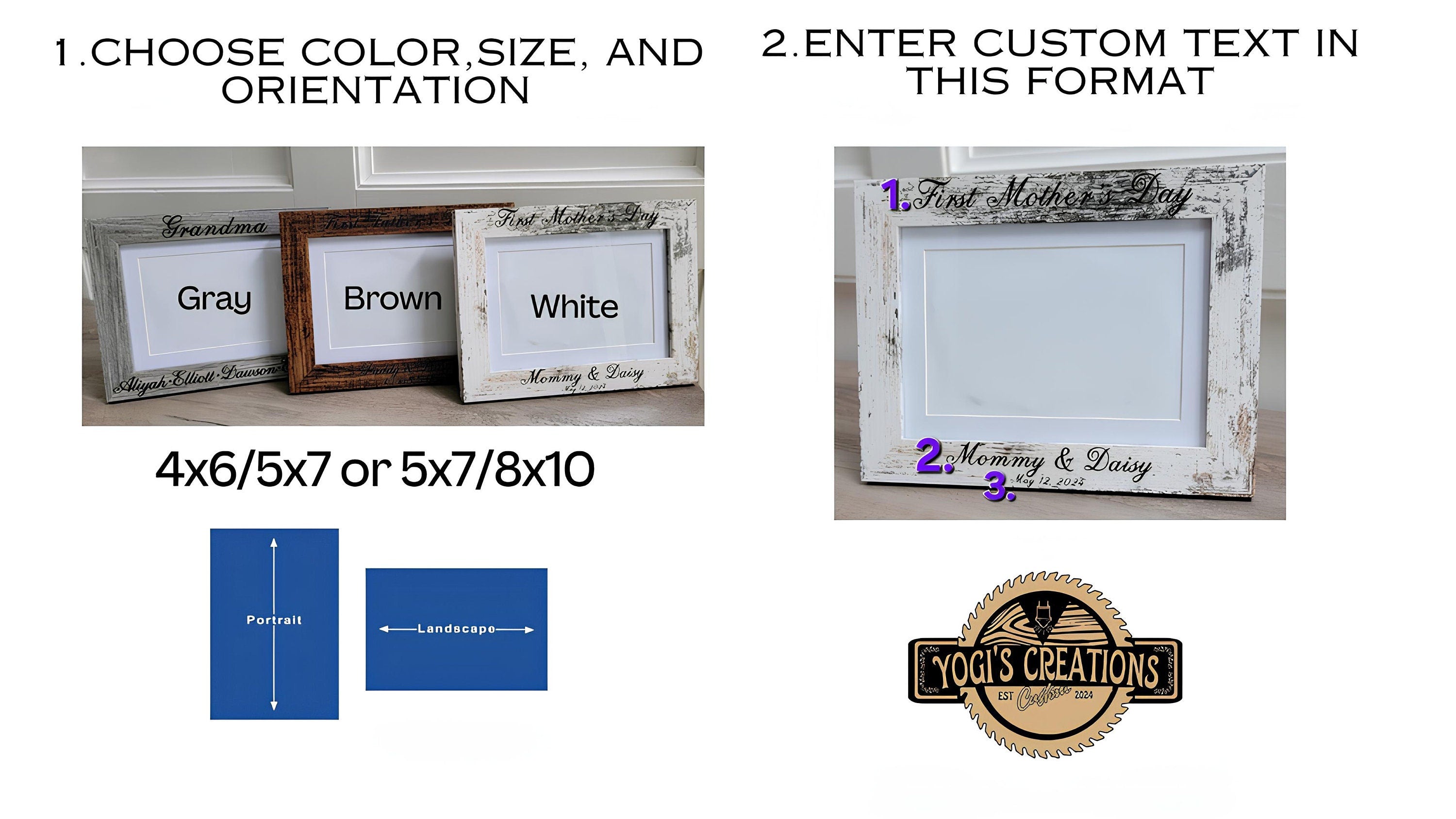 Mother’s Day Custom Wood Picture Frame – Personalized Photo Holder product view