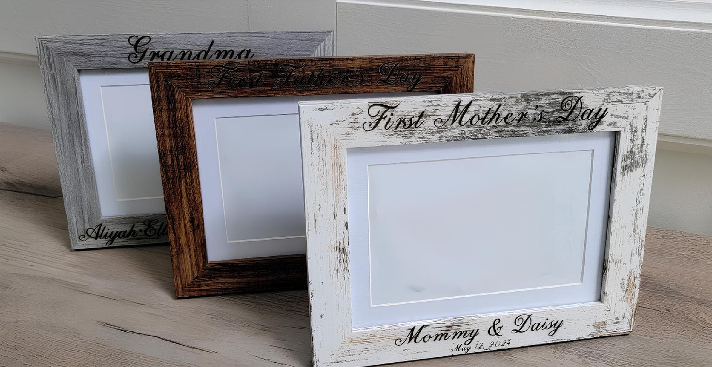 Mothers Day Custom Wood Picture Frame - Personalized, First Mothers Day Photo Holder, Perfect Gift for New Moms