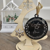 Personalized Lineman Christmas Ornament – Engraved Black Acrylic Gift holiday ornament product view
