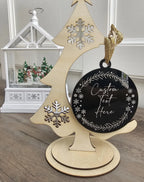 Personalized Lineman Christmas Ornament | Engraved Black Acrylic Holiday Decor & Unique Gift for Linemen