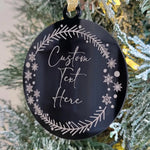 Personalized Lineman Christmas Ornament – Engraved Black Acrylic Gift holiday ornament product view