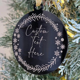 Personalized Lineman Christmas Ornament – Engraved Black Acrylic Gift holiday ornament product view