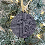 Personalized Lineman Christmas Ornament – Engraved Black Acrylic Gift personalized name detail