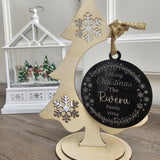 Personalized Lineman Christmas Ornament – Engraved Black Acrylic Gift holiday ornament product view