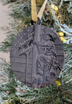 Personalized Lineman Christmas Ornament | Engraved Black Acrylic Holiday Decor & Unique Gift for Linemen