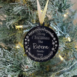 Personalized Lineman Christmas Ornament – Engraved Black Acrylic Gift Christmas tree decor view