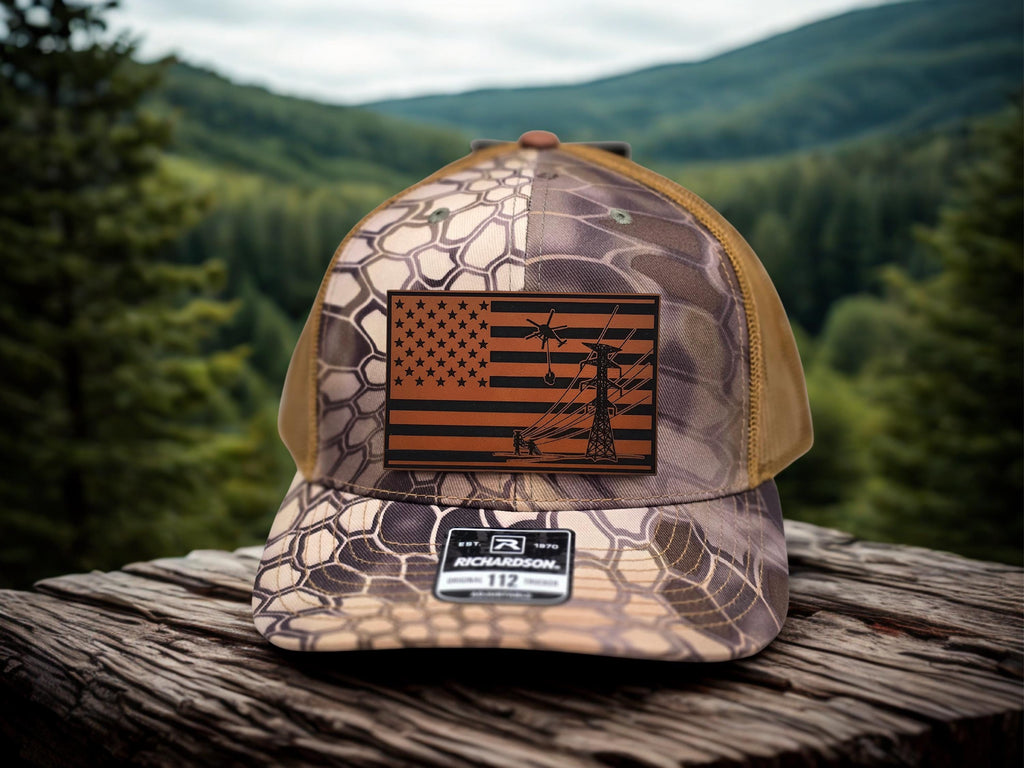 Transmission and Distribution Lineman Hat – Durable Workwear Cap in Camo shirt color