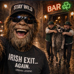 Raccoon Irish Exit Tee, Sasquatch Urban Legend St Pattys Shirt