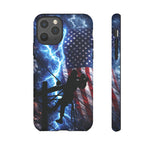 Lineman American Flag Phone Case: Dual-Layer Tough Cover for iPhone/Samsung (Glossy/Matte)