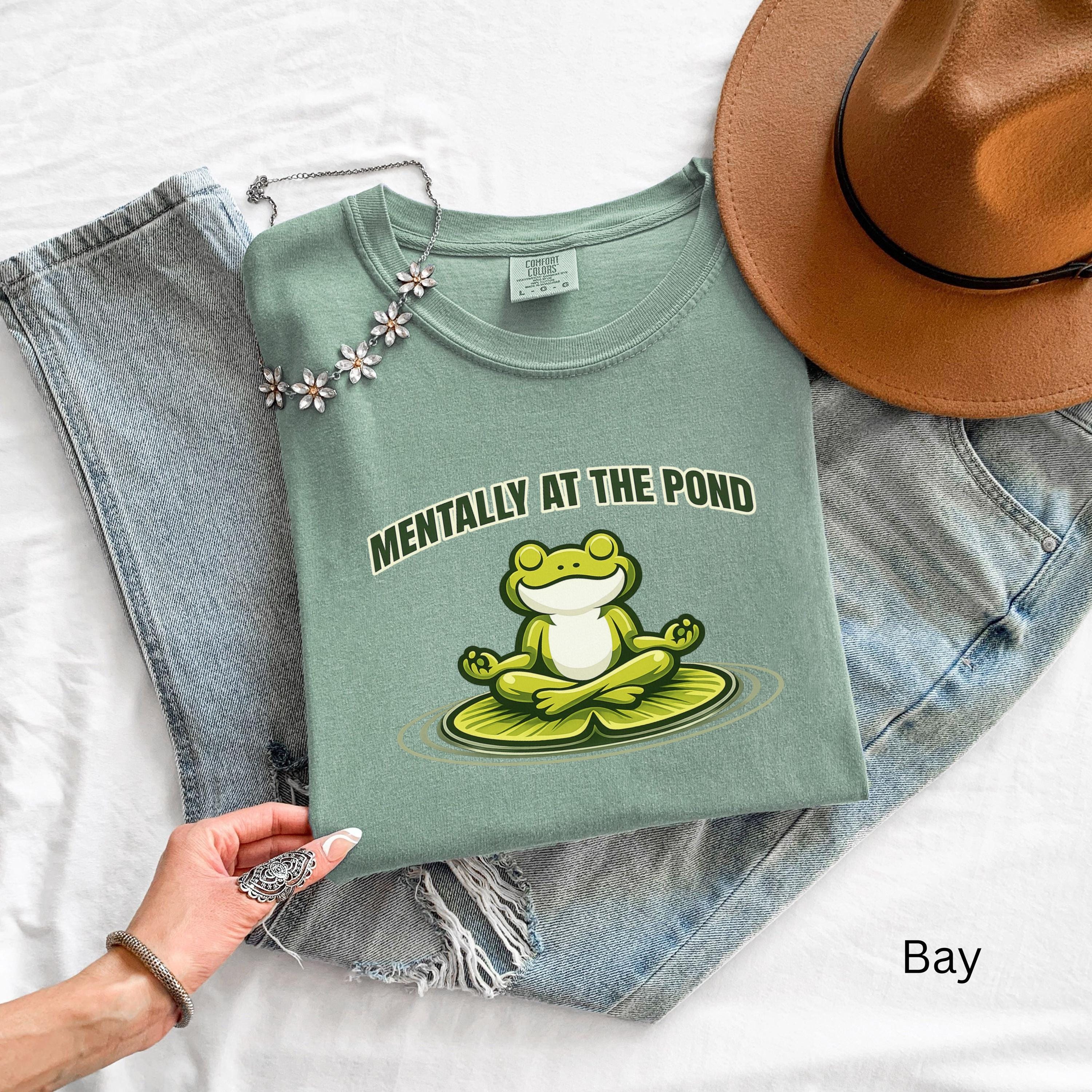 Funny Meditating Frog Shirt, Comfort Colors 1717 Pond Graphic Tee