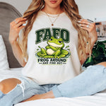 Funny Frog Shirt, Sarcastic FAFO Frog Around And Find Out Tee, Comfort Colors 1717