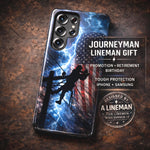 Lineman American Flag Phone Case: Dual-Layer Tough Cover for iPhone/Samsung (Glossy/Matte)