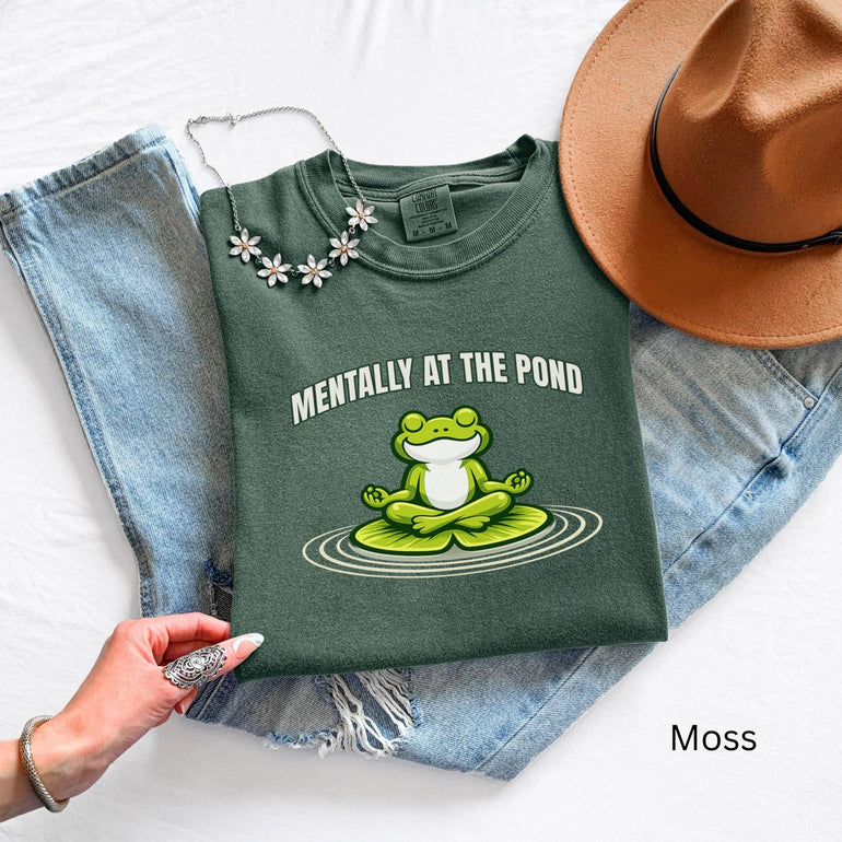 Funny Meditating Frog Shirt, Comfort Colors 1717 Pond Graphic Tee