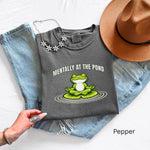 Funny Meditating Frog Shirt, Comfort Colors 1717 Pond Graphic Tee