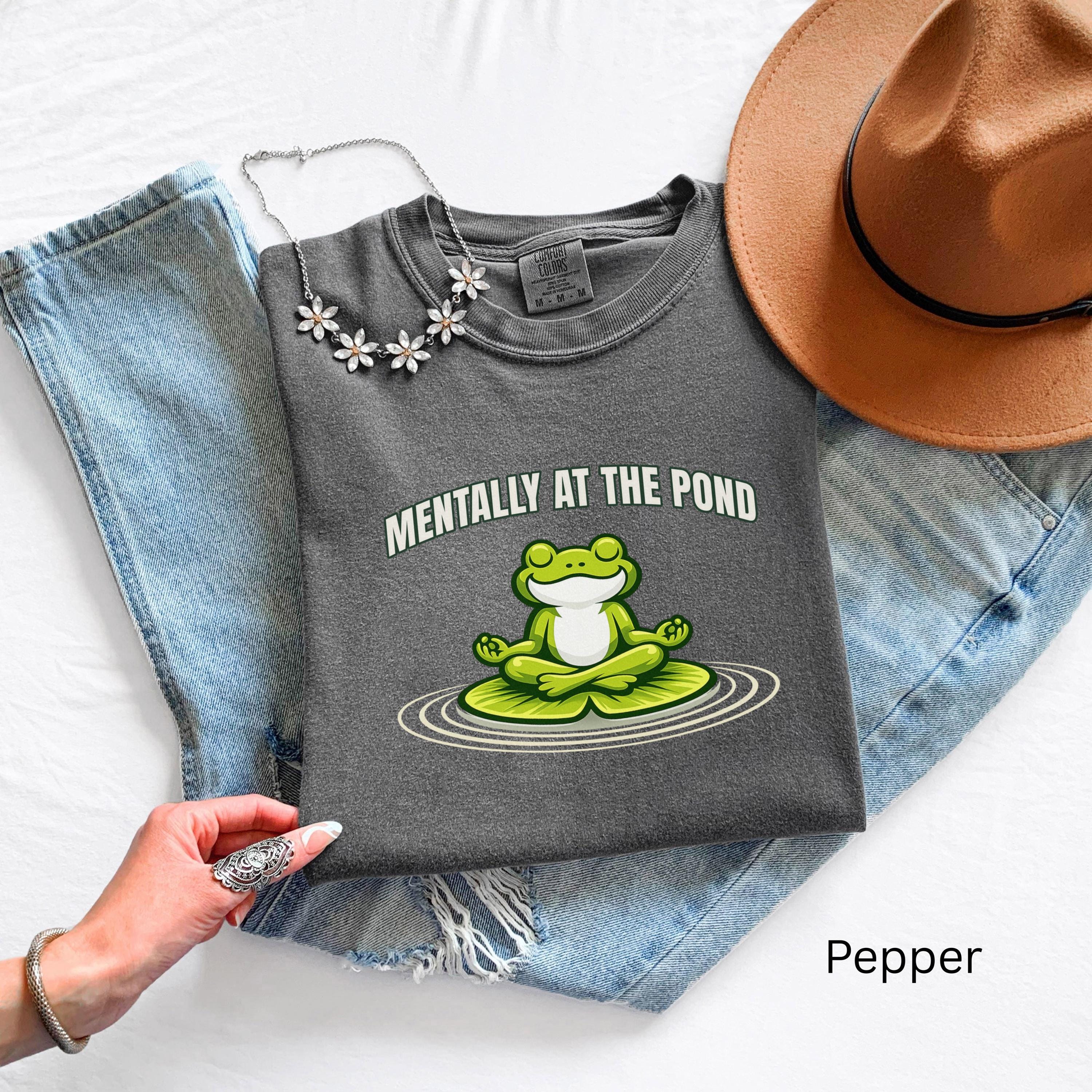Funny Meditating Frog Shirt, Comfort Colors 1717 Pond Graphic Tee