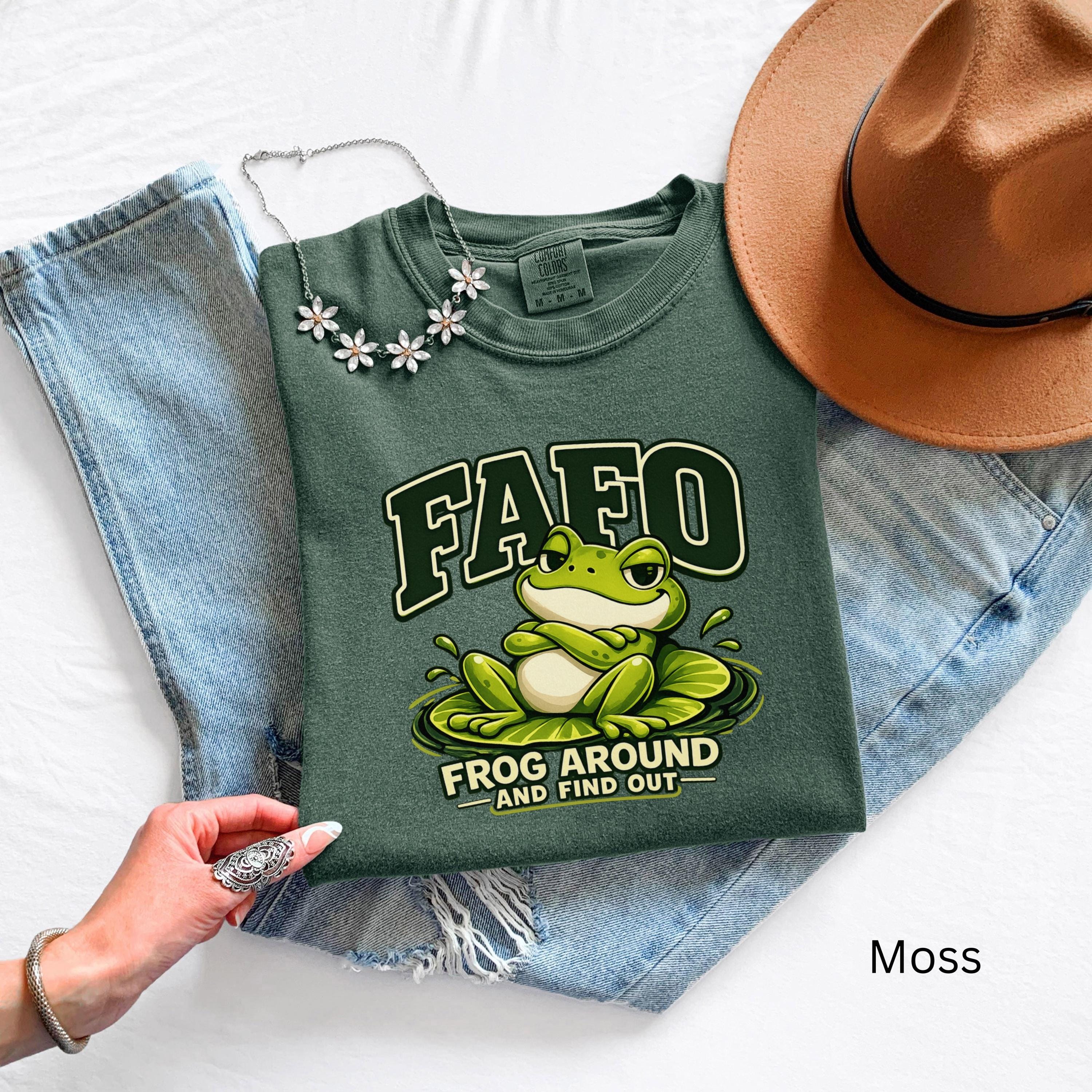 Funny Frog Shirt, Sarcastic FAFO Frog Around And Find Out Tee, Comfort Colors 1717