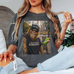 Off To Cause A Kerfuffle Comfort Colors Shirt, Funny Raccoon Bigfoot Graphic Tee, Sasquatch Cryptid Shirt