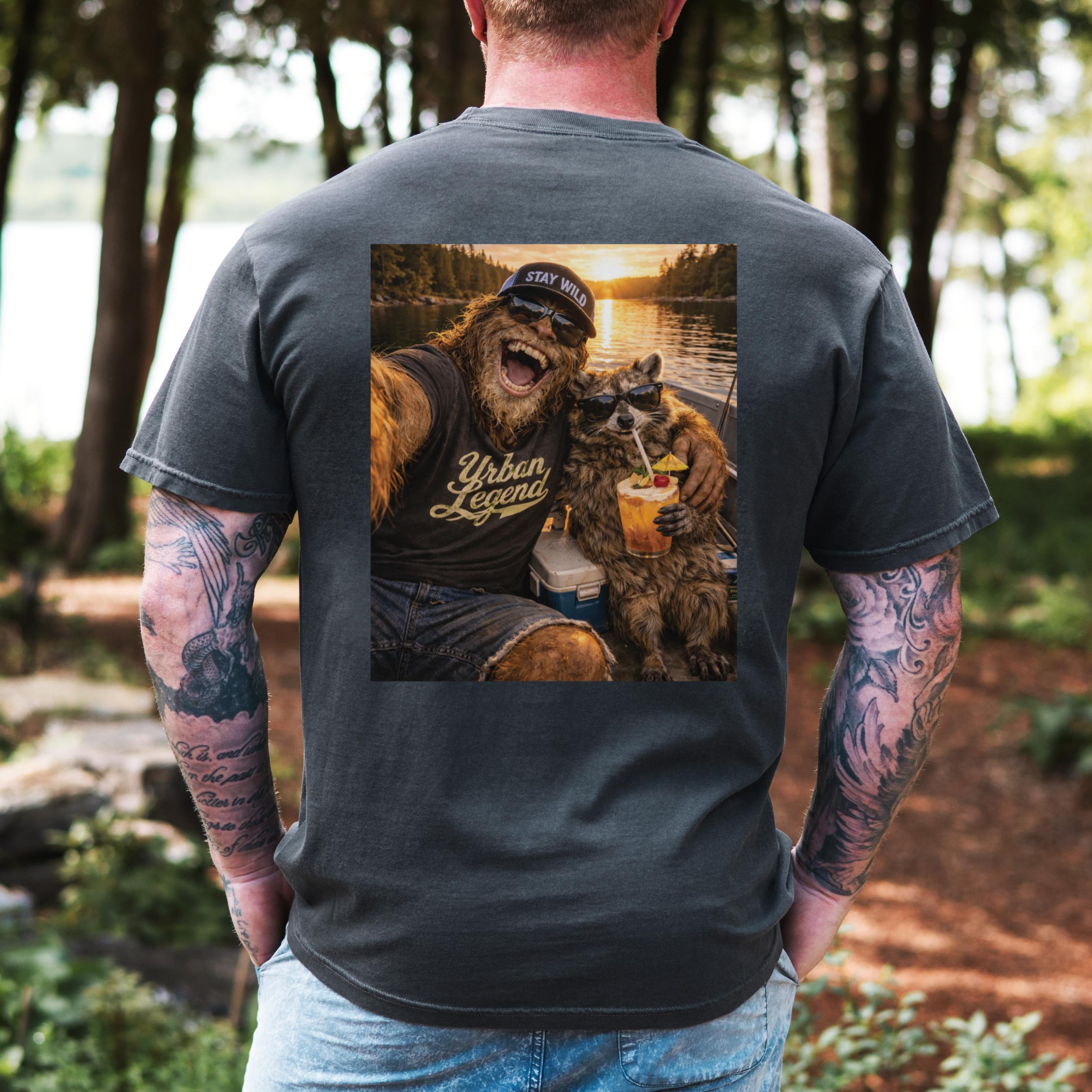Bigfoot Raccoon Lake Shirt, Comfort Colors Tee, Boat Day Graphic