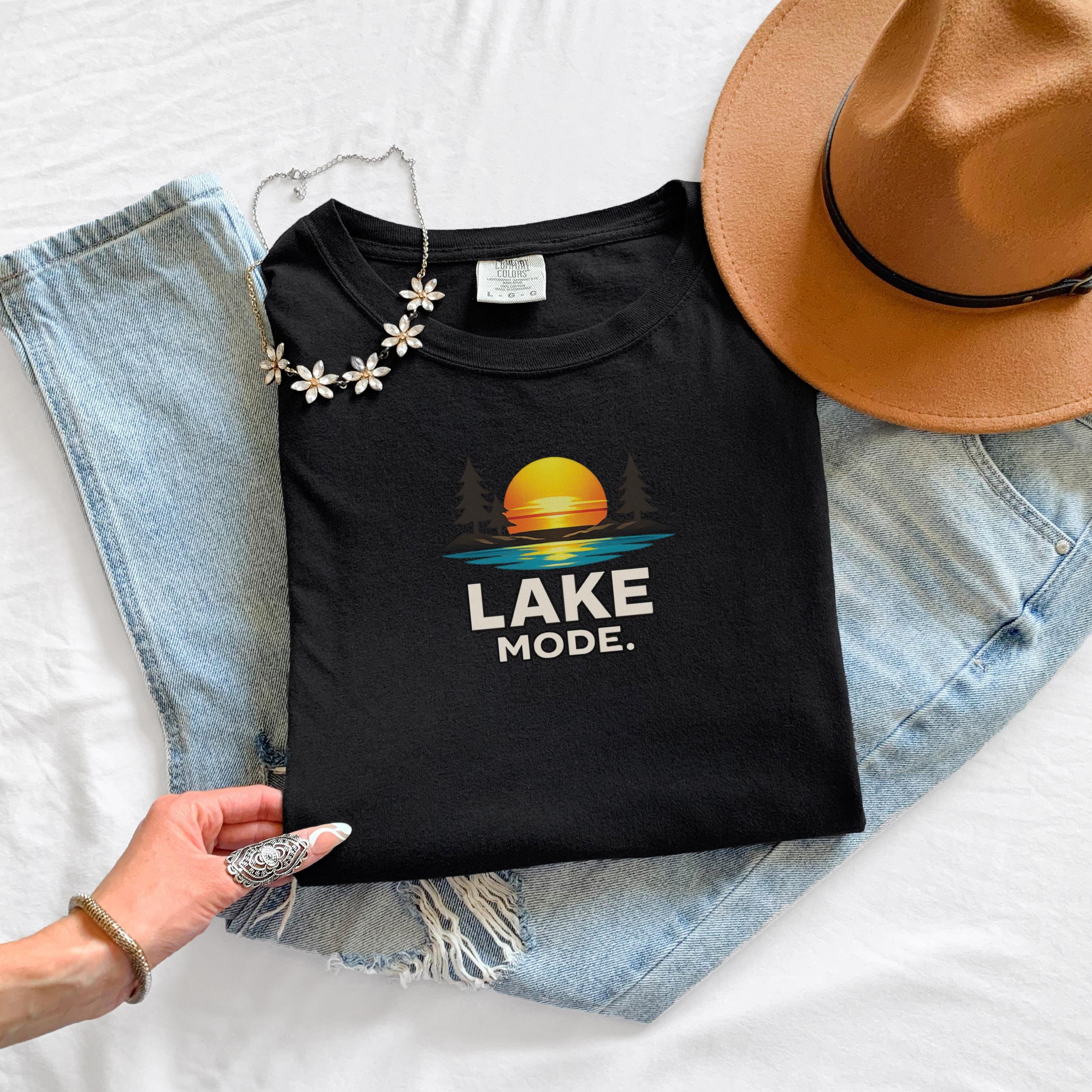Bigfoot Raccoon Lake Shirt, Comfort Colors Tee, Boat Day Graphic