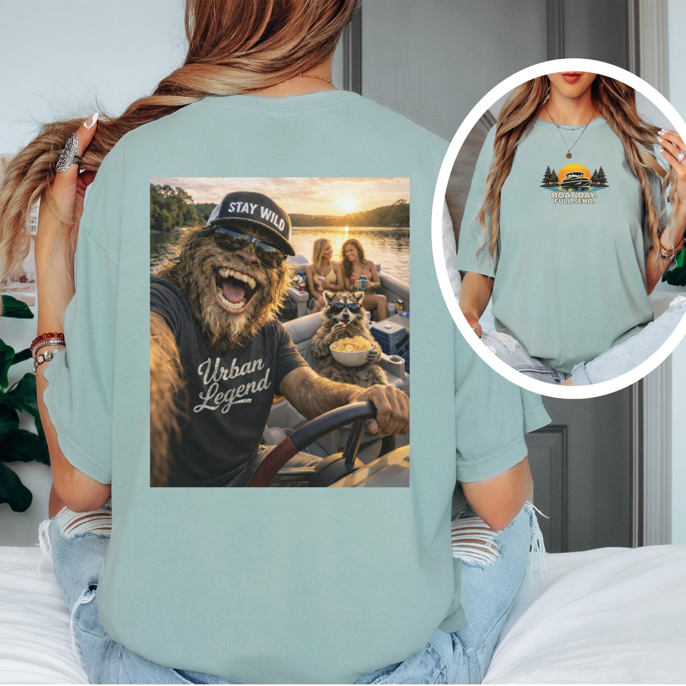 Boat Day Shirt Raccoon Bigfoot Tee Comfort Colors Lake Life Shirt