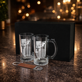 Personalized Lineman Beer Mug Gift Set with Bottle Opener & Gift Box barware product view