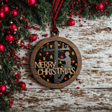 Lineman Christmas ornament hanging on tree as holiday gift for utility workers