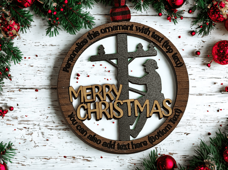 Lineman Christmas ornament holiday keepsake gift for power linemen and apprentices