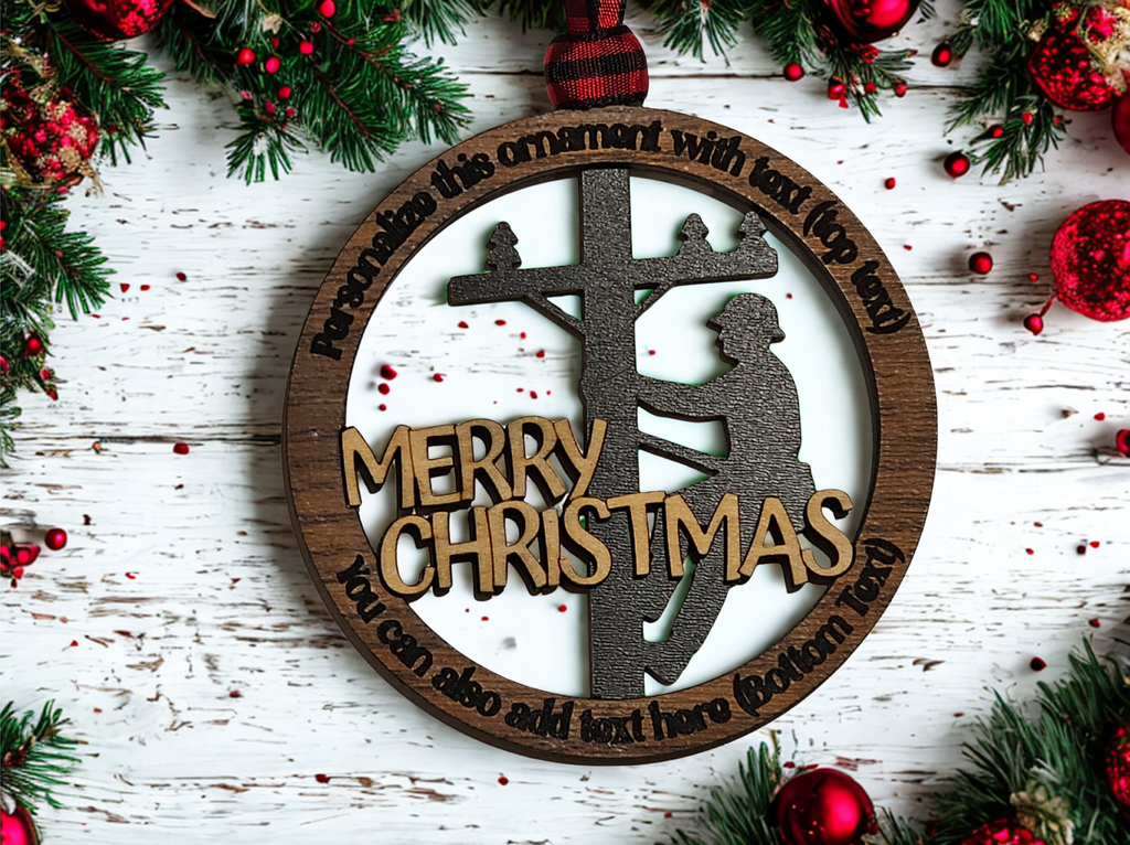 Lineman Christmas ornament holiday keepsake gift for power linemen and apprentices