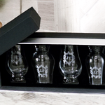 Personalized Whiskey Glass Set – Engraved Glencairn Style Glasses engraved glass detail