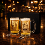 Personalized Lineman Beer Mug Set Gift Box