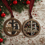 Personalized lineman Christmas ornament set with standard and decorative backing options