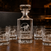 Personalized lineman whiskey decanter set with engraved decanter and four matching rocks glasses