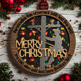 Personalized lineman ornament with custom top and bottom text option