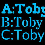 Font options chart for personalized leatherette pet collar custom text