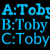 Font options chart for personalized leatherette pet collar custom text
