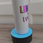 Linewife insulated prism cup video showing tumbler details, clear lid, and reflective design