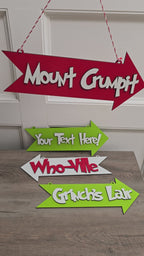 Customizable Whoville Christmas Sign - Grinch's Lair, Mount Crumpit, Who-Ville