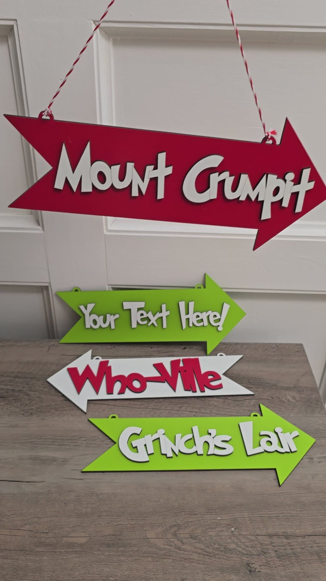 Customizable Whoville Christmas Sign - Grinch's Lair, Mount Crumpit, Who-Ville