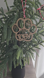 Pet Paw Ornament – Personalized Dog & Cat Christmas Tree Decor