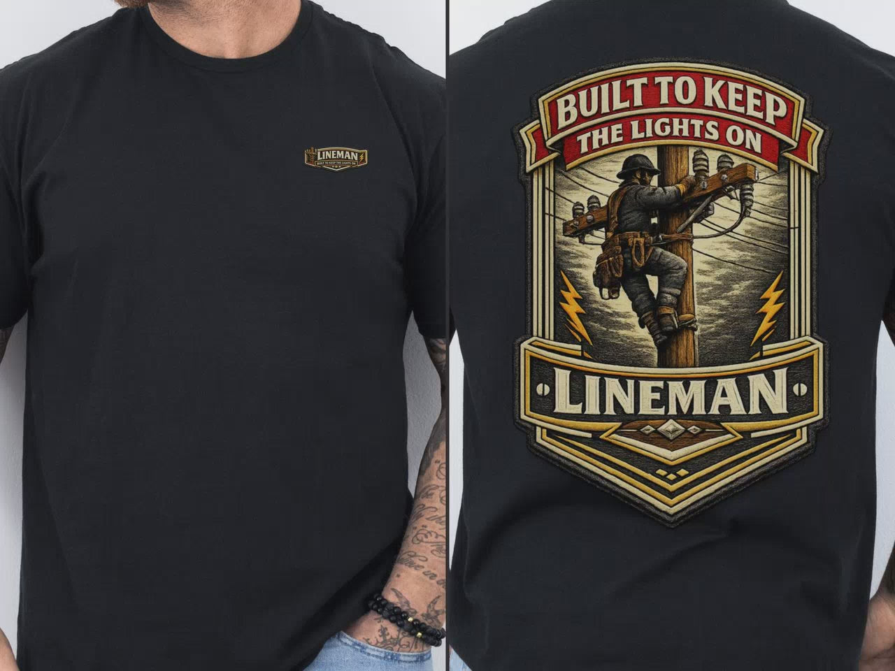 Lineman Shirt Built to Keep the Lights On color chart video
