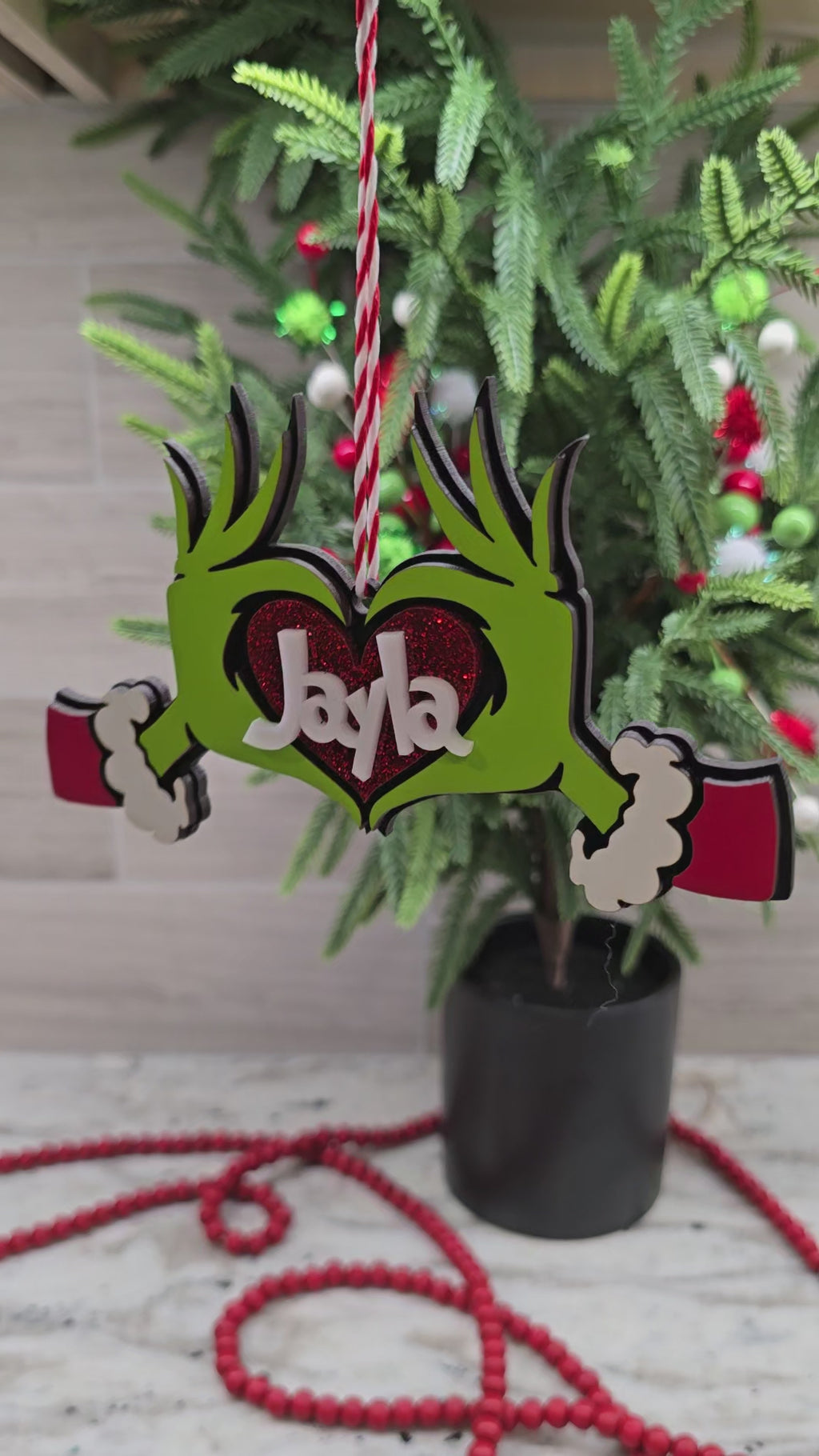 Personalized Grinch Christmas Ornament – Customizable Whoville Holiday Decor for Gifts & Tree Trimming